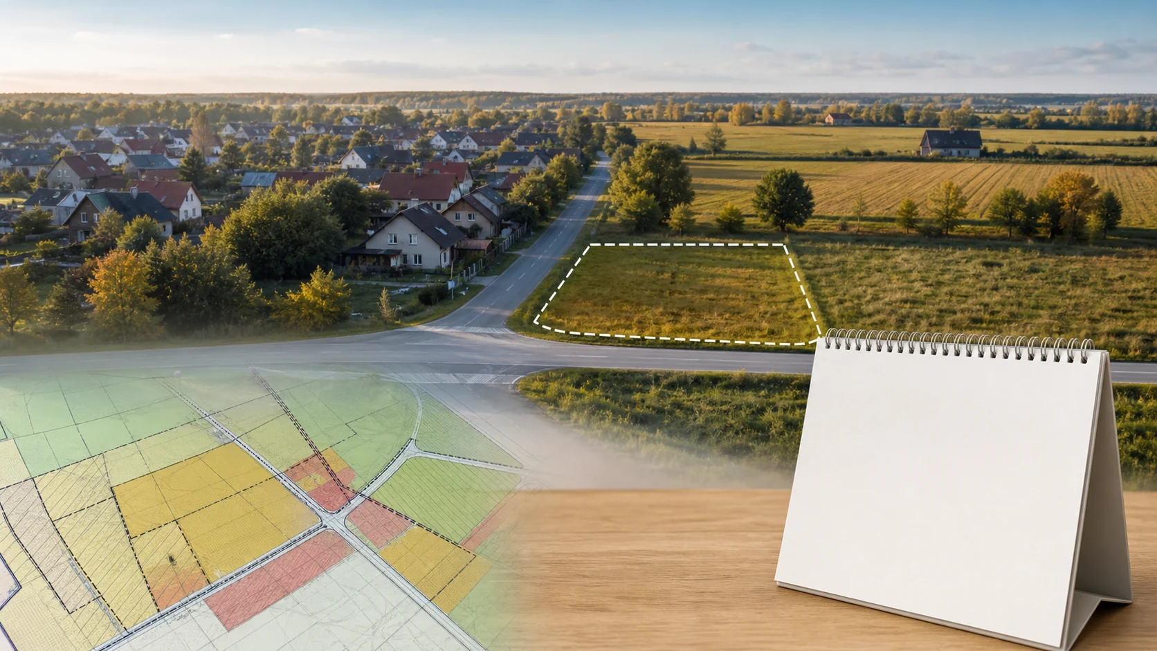Działka na rozdrożu procedur planistycznych z mapą stref i kalendarzem